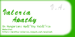 valeria apathy business card